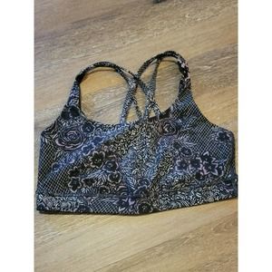 Lululemon Womens Energy Bra - Black Floral - Size 6